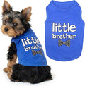 Parisian Pet Dog Shirt – 100% Cotton Shirts for Small Dogs – Blue Sleeveless Puppy Clothes – Lightweight and Breathable Dog Apparel – Boy Little Brother Dogs Clothes - Stretchy Pet T Shirts