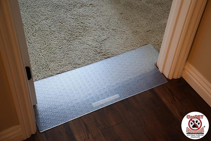 KittySmart Carpet Scratch Stopper Dual Flooring - Stop Cats from Scratching Carpets at Doorways Instantly – Professionally Pre-Cut – Requires No Cutting or Modification - 5 Year Warranty