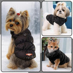 Winter Warm Dog Jacket for Small Medium Dogs Cat Cold Weather Coats with Harness Paded Dogs Fleece Vest Waterproof Windproof Dog Snow Jacket Pet Puppy Clothes (Black,XS)
