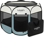 Love's cabin Pet Puppy Dog Playpen, Small Dog Tent Crates Cage Indoor/Outdoor, Portable Playpen for Cat, Foldable Pop Up Dog Kennel Playpen with Carring Case, Removable Zipper Top, Moss Green