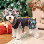 CuteBone Happy New Year Dog Dresses Velvet Holiday Small Dogs Clothes Onesie Pet Apparel Girl Puppy Skirt with Bow Hair Rope CVA56L-D