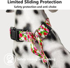 Martingale Collar for Dogs with Buckle Floral No Pull Adjustable Nylon Limited Slip Training Dog Collars Pink Tulip, Large