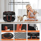 Black Dog Cat Playpen, Puppy Pet Playpen Indoor for Small Dog Crate Tent Cage Outdoor, Portable Pop Up Dogs Enclosure Kennel with Carrying Case for Dogs/Cats/Rabbits