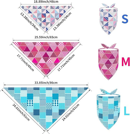 10pcs Dog Bandanas Patchwork for Medium Breed Dog Kerchief Triangle Bibs Scarves Pink Blue Yellow Girl Boy Grooming Costume