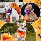 Abbylike 50 Pcs Halloween Dog Bandanas Bulk Pumpkin Bandanas for Dogs Triangle Kerchief Bibs Scarf Set for Pet Halloween Costume Photo Props Accessories Pet Shops, 25 Styles (25.6 x 17.7 x 17.7")