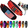 2-Inch Wide Tactical Dog Collar with Control Handle, Adjustable for Medium & Large Dogs, Military Style with Heavy-Duty Metal Buckle, USA Flag Patch & Customizable Name Plate, Training & Everyday Use