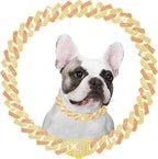 Metal Diamond Dog Chain Dog Training Chain with Secure Buckle Pet Collars for Large Medium Dogs