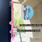 Dog Hanging Doorbells| 4 Extra Loud Dog Potty Training Bells| Adjustable Durable Braided Rope Door Bell for Dogs to Ring to Go Outside(Pink, Small)