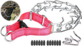 Dog Training Collar with Quick-Release Buckle, Adjustable Stainless Steel Collar for Small Medium Large Dogs (Pink, XL Neck Girth 16.9"-22.2")