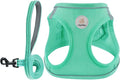 Hipubby Dog Harness and Leash Set, No Pull Soft Mesh Puppy Harness for Small Medium Dogs, Cats - Step in Reflective Breathable Lightweight Vest Harness for Walking, Training - Green, XXS