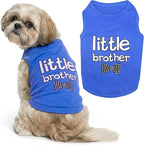 Parisian Pet Dog Shirt – 100% Cotton Shirts for Medium Dogs – Blue Sleeveless Puppy Clothes – Lightweight and Breathable Dog Apparel – Boy Little Brother Dogs Clothes - Stretchy Pet T Shirts