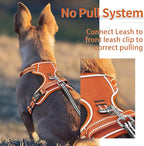 HEELE Dog Harness for Large Dogs No Pull Dog Vest Harness for Large Dog with Soft Padded Handle Reflective for Outdoor Training, Pumpkin Orange, XL