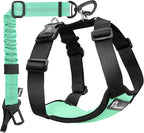 Pawaboo Dog Seat Belt Harness for Car, Dog Car Harness Seatbelt with Double Clips, Adjustable Breathable Pet Vest & Dogs Safety Tether with Elastic Bungee for Small Medium Large Pet, XXL, Blue + Black