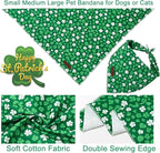 St. Patrick's Dog Bandana, UP URARA PUP Shamrock Triangle Bid Scarf for Medium Large Dogs, Cotton Kerchief for Girl Boy Puppies, Cute Spring Green Bandana,L