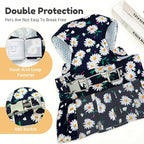 BAEJMJK Dog Dress Bowknot Harness Leash Set for Small Dogs Cats Daisy Floral Girl Dog Dresses Cute Puppy Princess Clothes Pet Doggy Outfits Spring Summer Breathable Dresses (Large, Navy Blue)