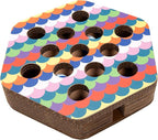 Furhaven Scratching Pad Ball Track Cat Toy w/ Catnip for Indoor Cats - Hexagonal Busy Box Scratcher - Rainbow Scales, One Size