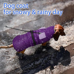 MIGOHI Comfortable Large Dog Coat - Waterproof Dog Coat with Reflective Strips,Windproof XXL Dogs Jacket with Warm Turtleneck, Snow Coats for Large Dogs,Labrador Golden Retriever,2XL,Purple