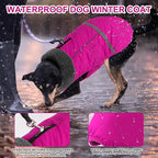 Doglay Dog Coat, Waterproof Dog Jacket Pet Winter Coat for Cold Weather with Thicken Furry Collar, Reflective Puppy Winter Jacket Warm Fleece Lining for Small Medium Large Pets
