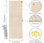 FHTONGE 39.4x15.8 Thickened Cat Wall Climbing Carpet with 16 Fixed Nails, Extra Large Tall Cat Scratch Pad for Wall, Wall Mounted Climbing Cat Scratcher for Furniture Couch Sofa Protector(Oat Color)