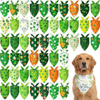 Abbylike 50 Pcs St Patrick's Day Dog Bandanas Bulk Green Shamrocks Bandanas for Dogs Triangle Kerchief Bibs Scarf for Pet Irish Costume Photo Props Pet Shops Groomer, 25 Styles (31.5 x 21.7 x 21.7)