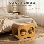 Avont Cat Scratcher House, 2-in-1 Scratch Cardboard & Scratching Pad for Indoor Cats, Double-Layer Scratch Box and Corrugated Board for Kitty -Curved