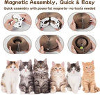 Qoosea Kitty Kurlz Indoor Cat Toy, Cat Paw-Shaped Accordion Cat Scratcher with Bell Ball & Magnetic Design, Made of Corrugated Cardboard and Sturdy
