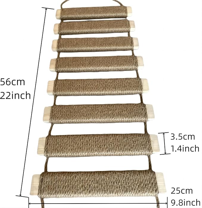 Cat Ladder Bridge Cat Tree Scratching Post Cat Tower - Enhance Your Cat's Playground with Our Sturdy Cat Bridge (L-22in (56cm))