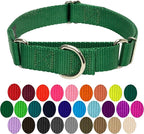 Country Brook Petz - Martingale Dog Collar - Heavy-Duty Training Collar with No Buckle - Service Dog Collar for All Pups - 10+ Cool Colors (Christmas Green, 3/4 Inch, Small)