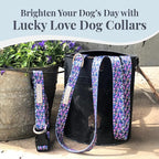 Lucky Love Dog Wide Dog Collar - Adjustable, Durable, Soft Webbing, & Comfortable 1.5 inch Wide Collar for Dogs Male and Female with Strong Buckle - Primrose, X-Large