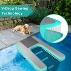 Inflatable Dog Water Ramp, High Stability Floating Ladder, Inflatable Non-Slip Steps, Mint Green Raft- Portable and Durable for Pools, Lakes, Docks and Boats（Up to 230lbs）
