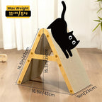 A-Frame Cat Scratcher Vertical & Horizontal Scratching pad for Multiple Cats, Double-Sided Scratch & Lounge Cardboard, Reclaimed Wood Look, Easy Assembly