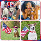 Reginary 120 Pcs 4th of July Dog Bandanas Bulk Dog Bows Set Bow Ties Cat Scarf Colorful Washable Triangle Pet Kerchief Cute Bib for Summer Small Medium Large Pets Grooming Accessories Costume