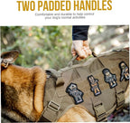 OneTigris No Pull Tactical Dog Harness for Medium Dog, Aire Mesh Dog Vest Harness, Breathable Military Molle Vests with Handles, Service Dog Vest for Walking Hiking Training (M, Brown)