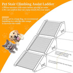 2-Pack Wooden Pet Stair Ramp - Felt Surface with Non-Slip Ribs Natural Pine Wood Suitable for Small Medium Dogs, assists Senior Dogs and Injured Pets up and Provides a Safe Indoor Passageway.