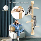 Cat Tree with Toy, Cat Tower for Indoor Cats, 76.8 inch Cat House with Padded Plush Perch, Cozy Hammock and Sisal Scratching Posts, Funny Toys Kittens Pet Play House 1 Set