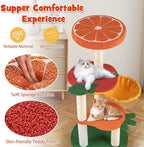 Tangkula Fruit Cat Tree, Multi-Level Cute Cat Tower with Sisal Scratching Posts, Padded Top Perch, Rotatable Basket, Apple & Carrot Shaped Platform, Chic Vegetable Cat Tree for Indoor Cats