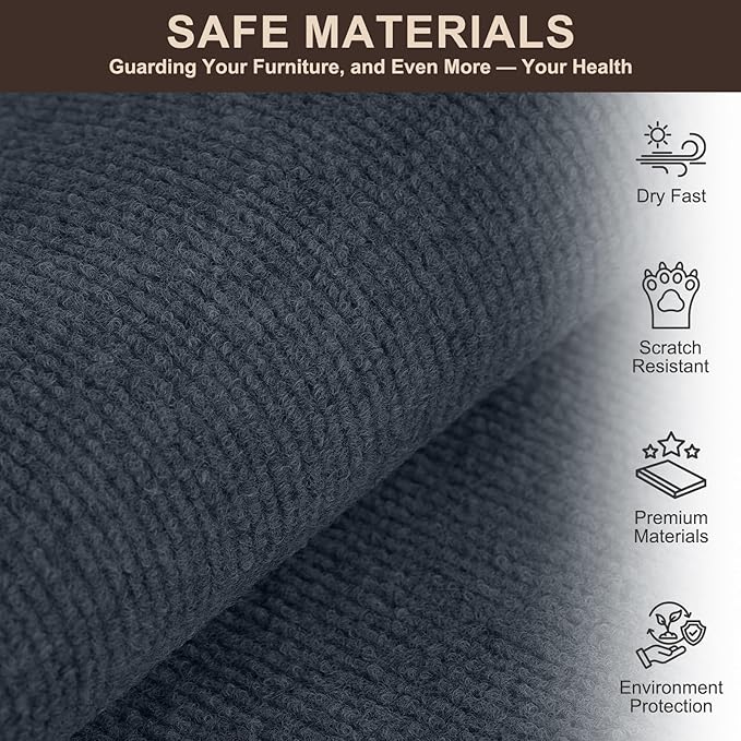 Cat Scratch Couch Furniture Protector, Self-Adhesive & Cuttable Furniture Scratch Protector Pad, Wear-Resistant Wall & Sofa Guard, Multi-Functional Cat Scratcher Dark Gray