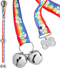 PoochieBells Dog Doorbell, Dog Potty Training Bells, Dog Safe USA-Made w/Perfect Sound,Dog Trainer Approved, Housetraining Made Easy & Quick, Sig Tracks Rainbow