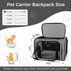 BAGLHER Pet Travel Carrier, Cat Carriers Dog Carrier for Small Medium Cats Dogs Puppies, Airline Approved Small Dog Carrier Soft Sided, Collapsible Puppy Carrier. Grey