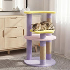Tangkula Cute Cat Tree, 29 Inch Multi-Level Cat Tower with Jute Scratching Posts, Star & Moon Shaped Platforms, Perch Dangling Toy, Cat Climbing Furniture for Indoor Cats (Purple)