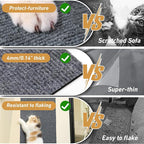 Cat Scratch Furniture Protector, 78.7" x 15.8" Self-Adhesive Cat Scratch Carpet, Couch Protector from Claws for Scratch Post Cat Tree Shelves Wall, Dark Gray