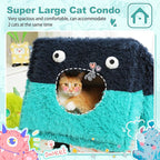 PEQULTI 31" Cat Tree for Indoor Cats, Multi-Level Cat Tower with Cozy Cat Condo Clearance Prime, Blue