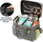 Dog Travel Bag for Traveling| Week Away/Overnight Dog Travel Accessories with Multi-Function Pockets| Travel Set for Dogs and Cats|Ideal Pet Diaper Bag and Pet Gift Kit(Grey)