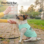 Parisian Pet Dog Shirt – 100% Cotton Shirts for Medium Dogs – Blue Sleeveless Puppy Clothes – Lightweight and Breathable Dog Apparel – Family is Everything Dogs Clothes - Stretchy Pet T Shirts
