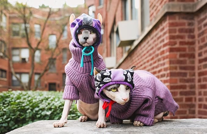 Fitwarm Thermal Knitted Dog Sweater Doggy Winter Coat Pet Clothes Doggie Turtleneck Jacket Puppy Outfits Cat Sweatsuit Lavender Purple XS