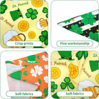 10PCS St.Patricks Day Dog Bandanas for Large XL Breed DogsTriangle Bibs Scarves Boys and Girls Grooming Accessories