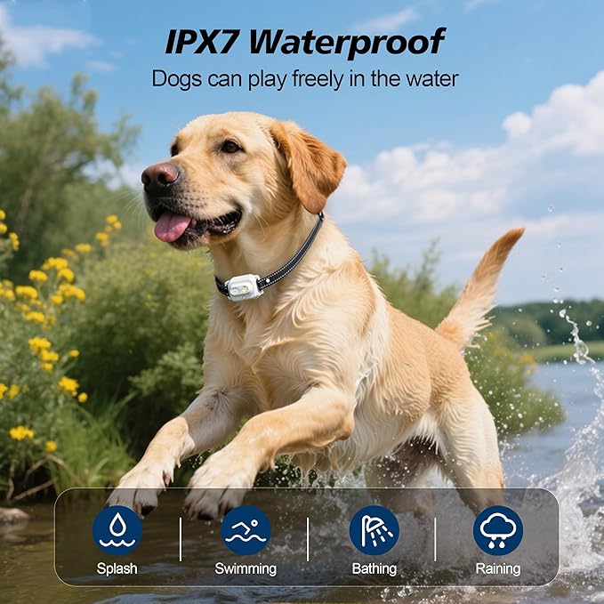 Dog Shock Collar - 3300 FT Remote Dog Training Collar, IP7 Waterproof, 4 Training Modes Lighting,Beep,Vibration,Safe Shock, Dual Channel E-Collar with Safety Lock for All Breeds (10-150 lbs)