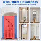 71 Inch Extra Tall Pet Gate for Cats, 29.5-43" Adjustable Wide Dog Gates, Pressure Mounted Walk Through Tall Cat Gate for Doorways,Hallway,Stairs,House（White）