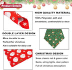 ADOGGYGO Christmas Dog Bandanas 2 Pack, Santa Deer Pattern Puppy Xmas Scarf Bib, Premium Durable Fabric, Pet Christmas Bandanas for Small Dogs (Small)
