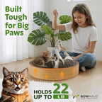 Round Cat Scratcher Bed, Cardboard Scratch Pad Lounge, Reversible Cardboard Cat Scratch Bowl for Indoor Cats, Durable Cat Scratching Board, Cat Scratcher Lounger Pad, Furniture Protector